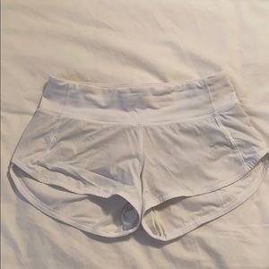 White Lululemon Speed Up shorts (2.5 inseam)